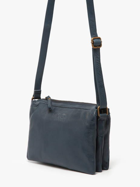 Cross Body Tas Cow Leder Basilic pepper Blauw cow BCOW83 ander zicht 2