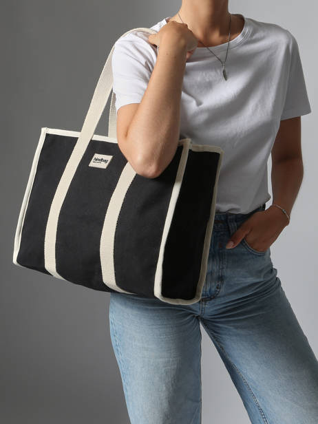 Schoudertas Oscar Katoen Hindbag Zwart best seller OSCAR ander zicht 1