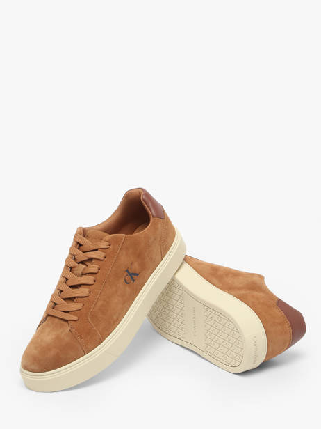 Sneakers Uit Leder Calvin klein jeans Bruin men YM01434 ander zicht 3