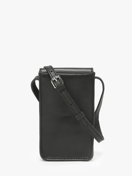 Telefoontas Leder Paul marius Zwart vintage TELEPHON ander zicht 4