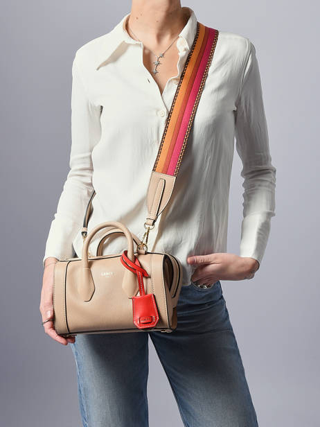 Mini Bowlingtas Bcbg Leder Lancel Beige bcbg A13689 ander zicht 1