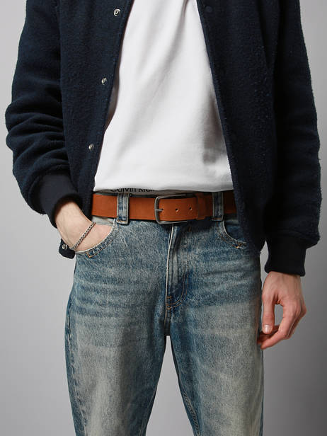 Herenriem Lingo Leder Von dutch Bruin belt LINGO ander zicht 1