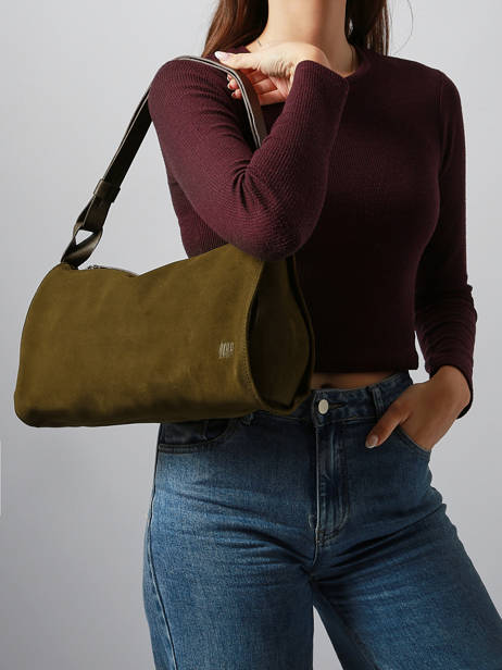 Schoudertas Leather Leder Biba Groen leather BEV2L ander zicht 1