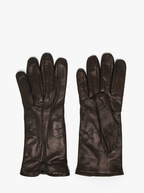 Dameshandschoenen Leder Met Wollen Voering Omega Zwart women gloves L