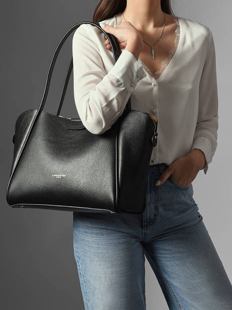 Schoudertas Ida Double Leder Lancaster Zwart ida double 86 ander zicht 1