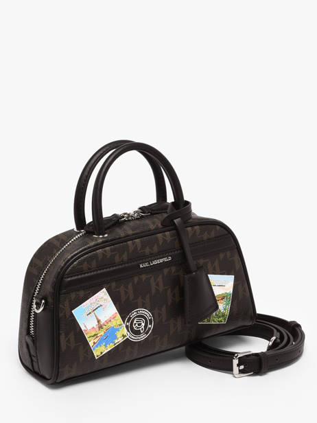 Bowlingtas K/ikon Mono Leder Karl lagerfeld Bruin k ikon B1W30025 ander zicht 2