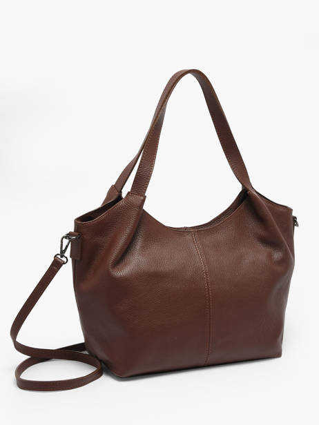 Schoudertas Caviar Leder Milano Bruin caviar CA25061 ander zicht 2