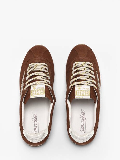 Sneakers Cassie Uit Leder Semerdjian Bruin women CASSI475 ander zicht 3