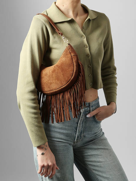 Schoudertas Velvet Leder Milano Bruin velvet VE25064O ander zicht 1