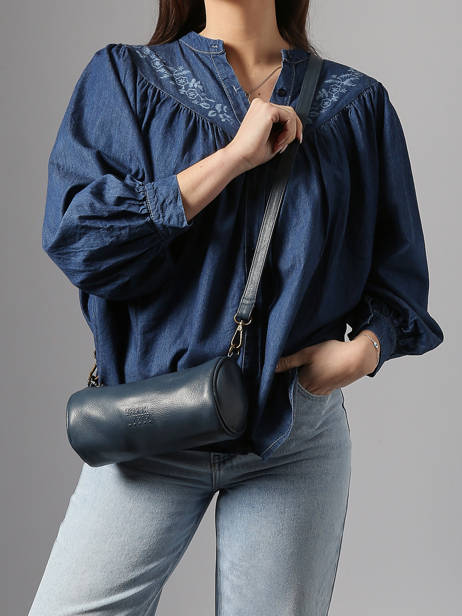 Cross Body Tas Cow Leder Basilic pepper Blauw cow BCOW87 ander zicht 1