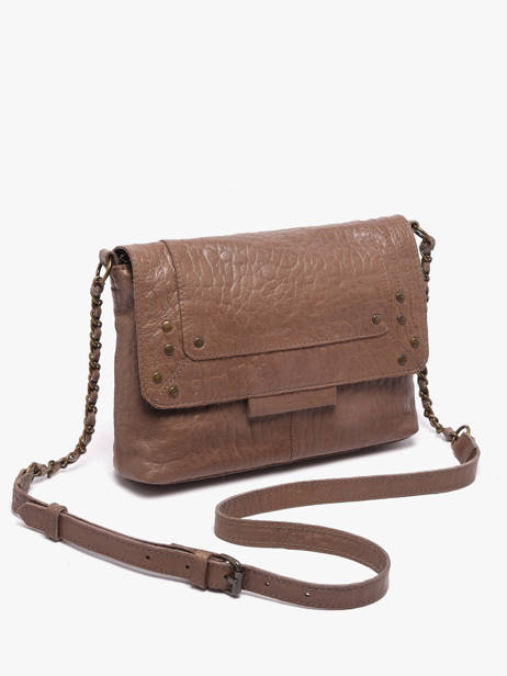 Cross Body Tas Felizia Leder Pieces Bruin felizia 17116820 ander zicht 2
