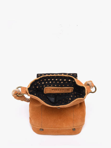 Cross Body Tas Brianna Leder Pieces Bruin brianna 17163616 ander zicht 3