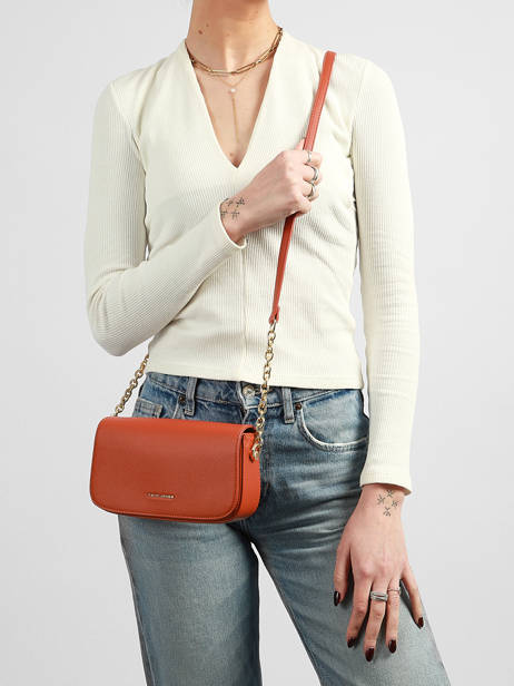 Cross Body Tas Saffiano David jones Oranje saffiano CM8419 ander zicht 1