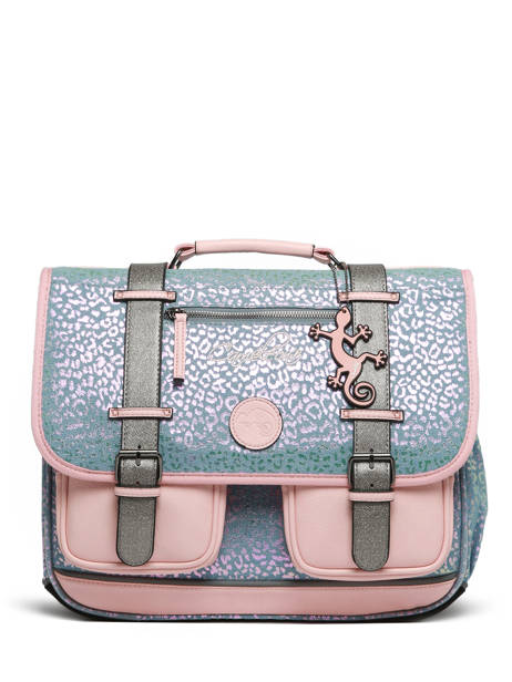 Boekentas 2 Compartimenten Cameleon Blauw vintage fantasy PBVGCA38 ander zicht 7