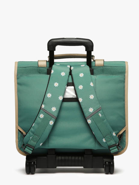 Boekentas Op Wieltjes 3 Compartimenten Cameleon Groen vintage fantasy PBVGCR41 ander zicht 4